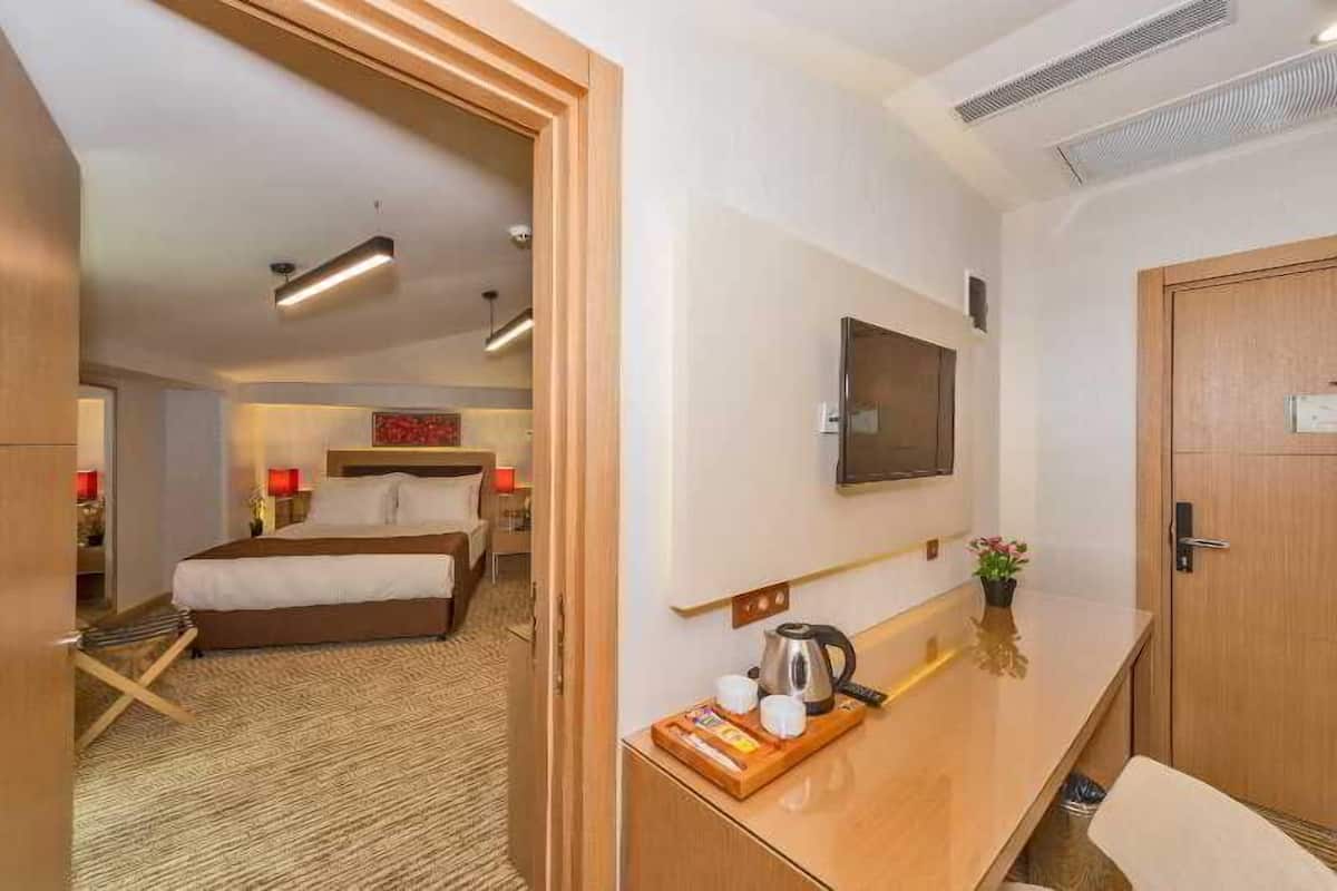 Minibar, Zimmersafe, Schreibtisch, laptopgeeigneter Arbeitsplatz