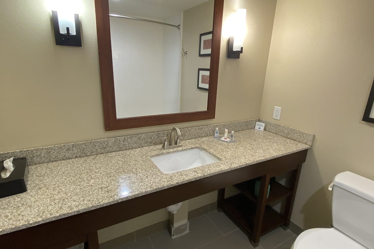 free toiletries, hair dryer, towels