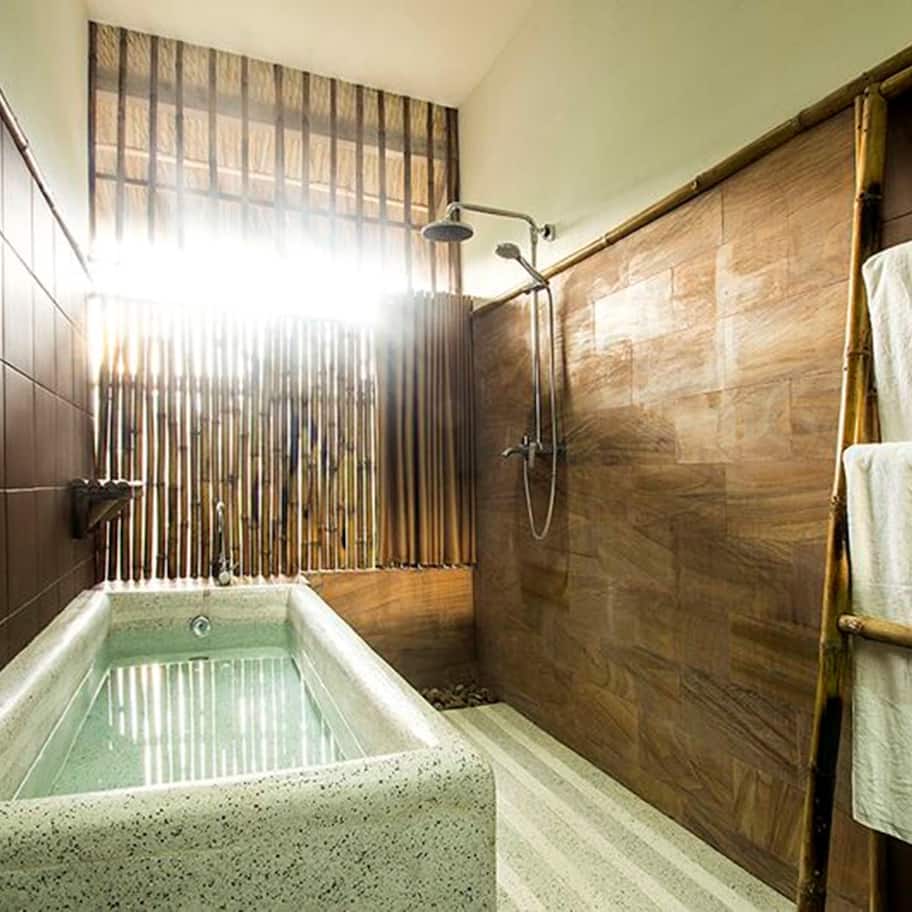 Shower, free toiletries, hair dryer, bathrobes