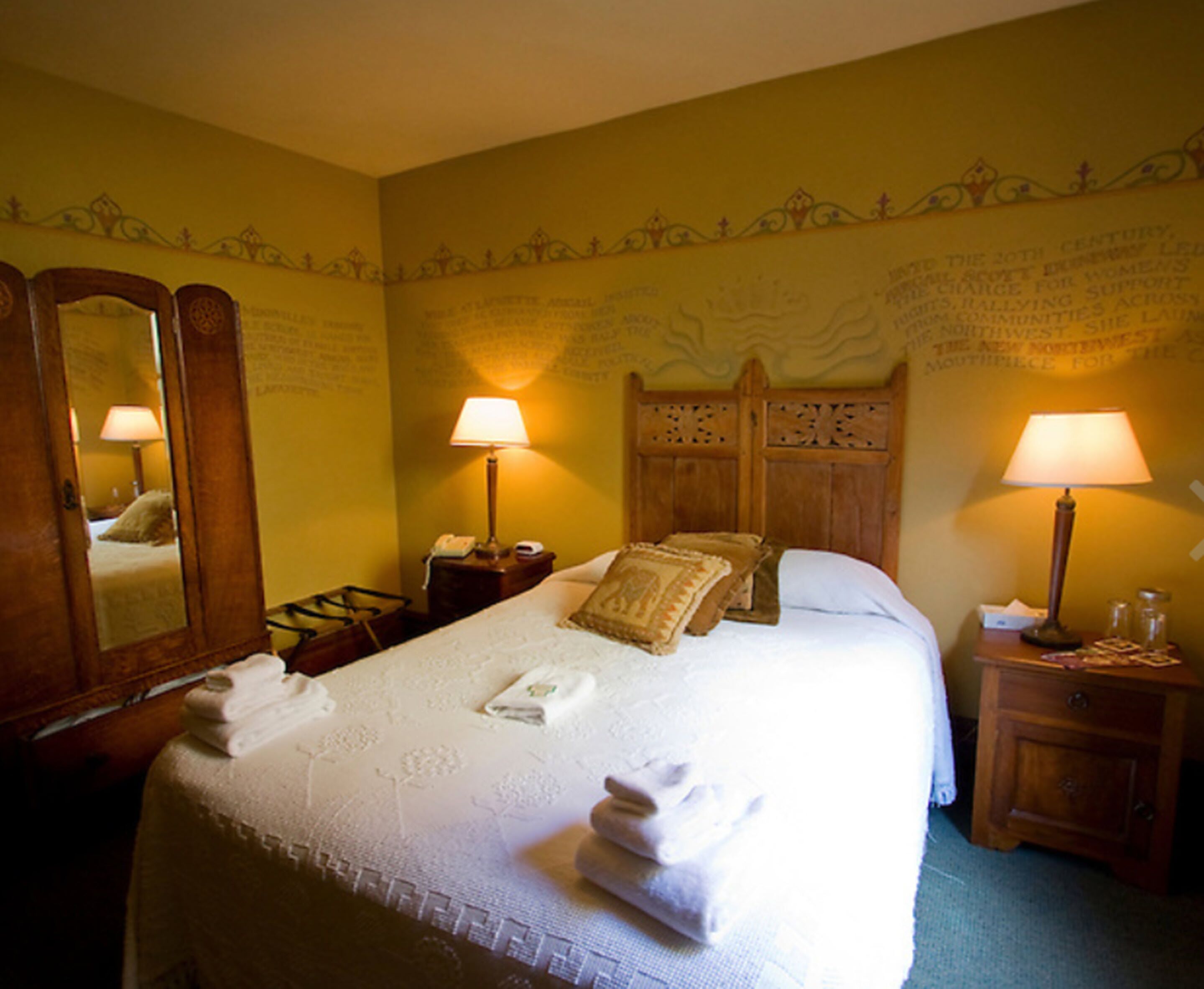 hypo-allergenic bedding, blackout curtains, iron/ironing board