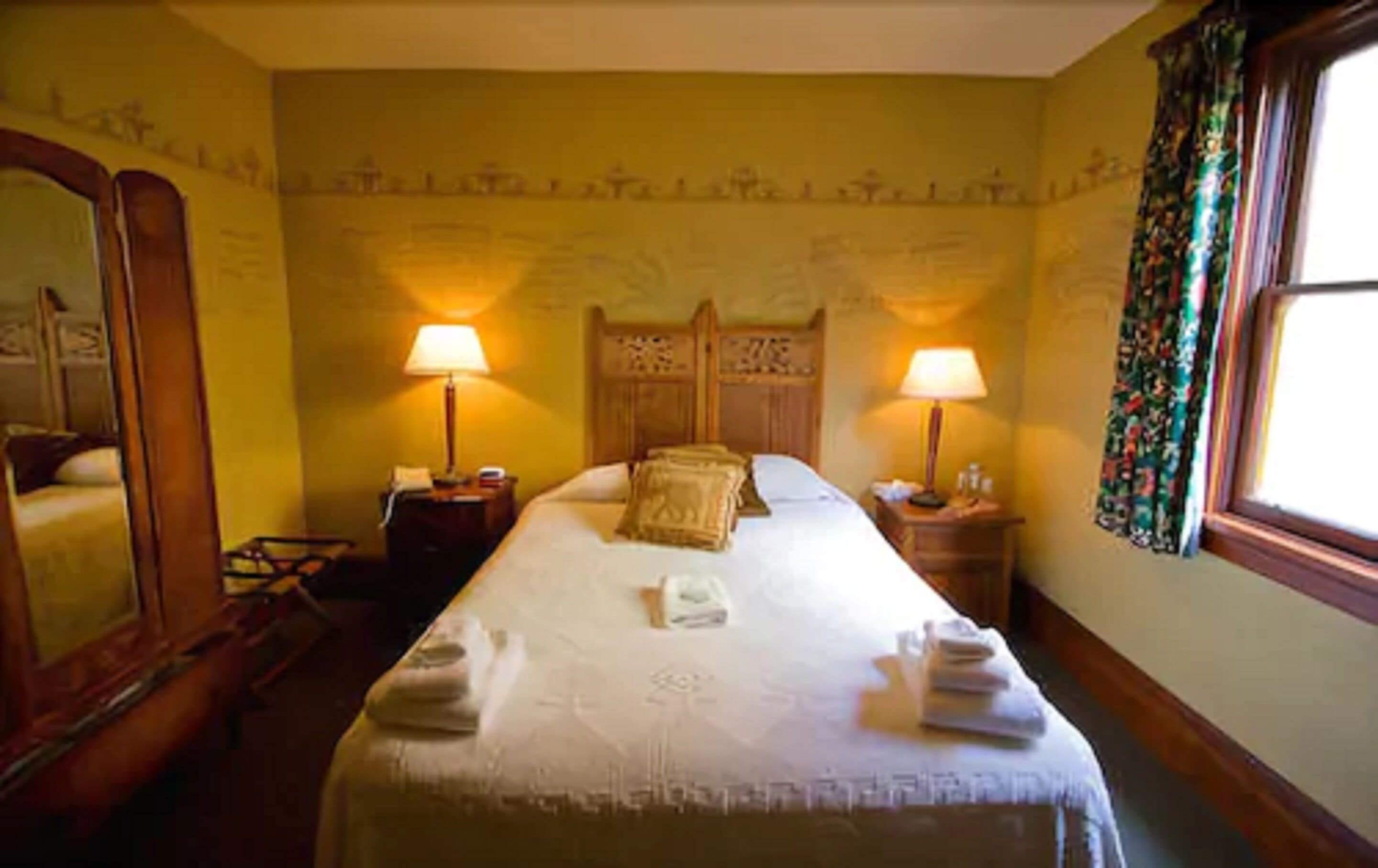 hypo-allergenic bedding, blackout curtains, iron/ironing board