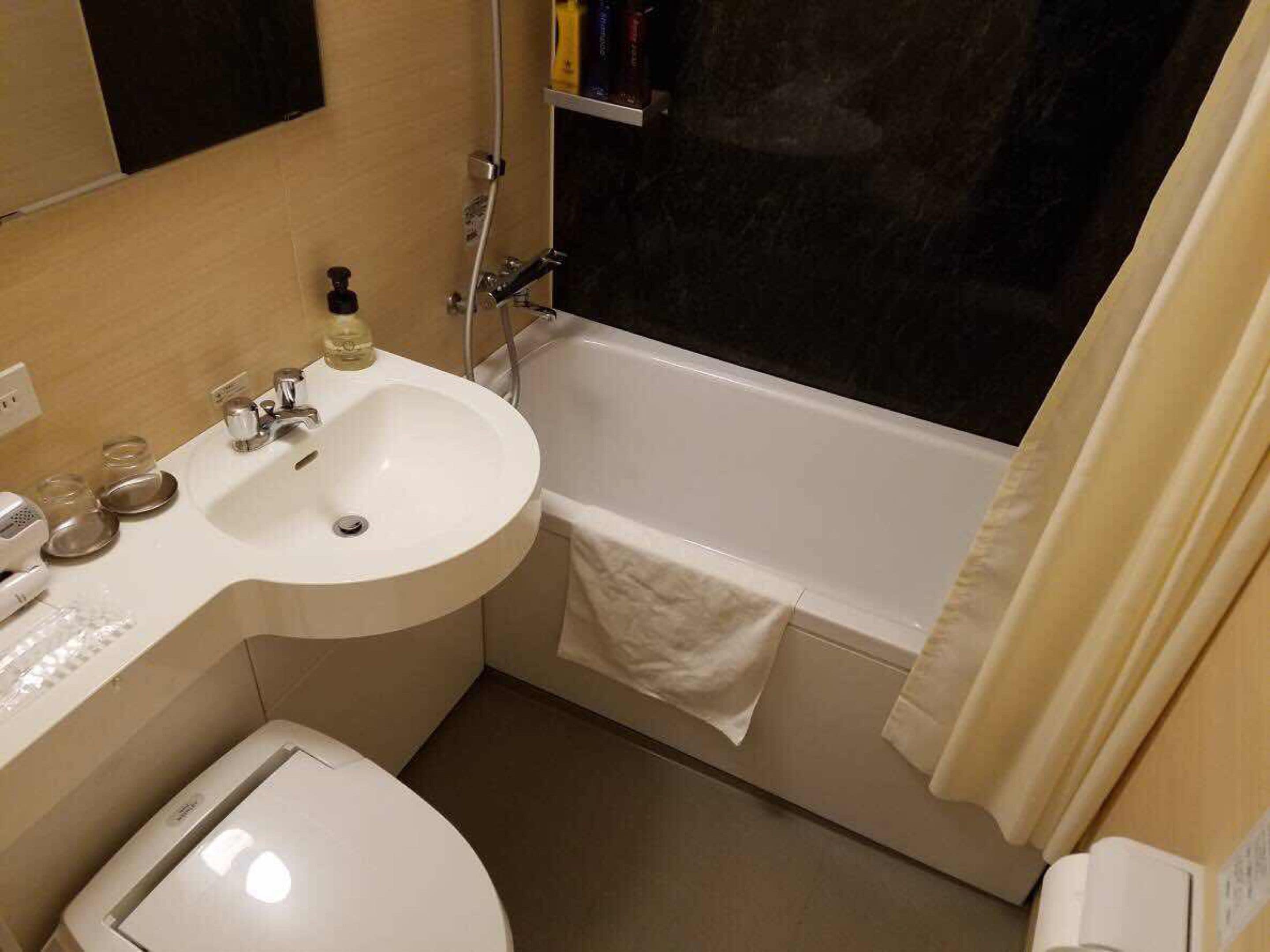 free toiletries, hair dryer, slippers, bidet