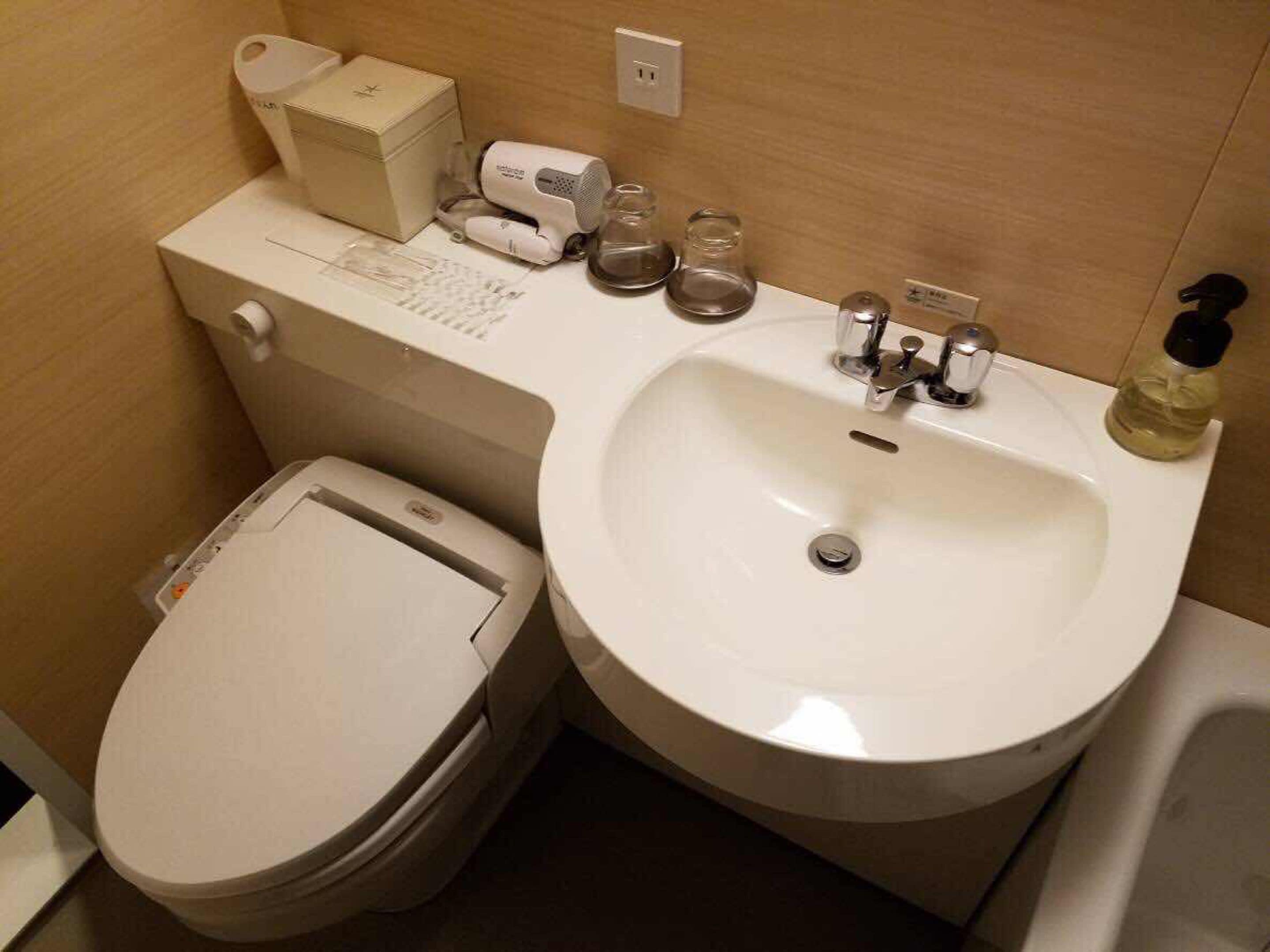 free toiletries, hair dryer, slippers, bidet