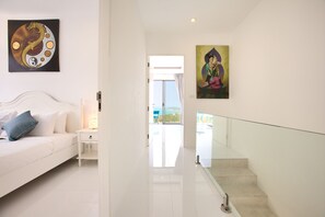 Comfort Villa, 4 Bedrooms, Private Pool, Sea View | Living area | LCD TV, DVD player - Villa Blue Bay 4 Bedroom Pool Villa (Koh Samui)