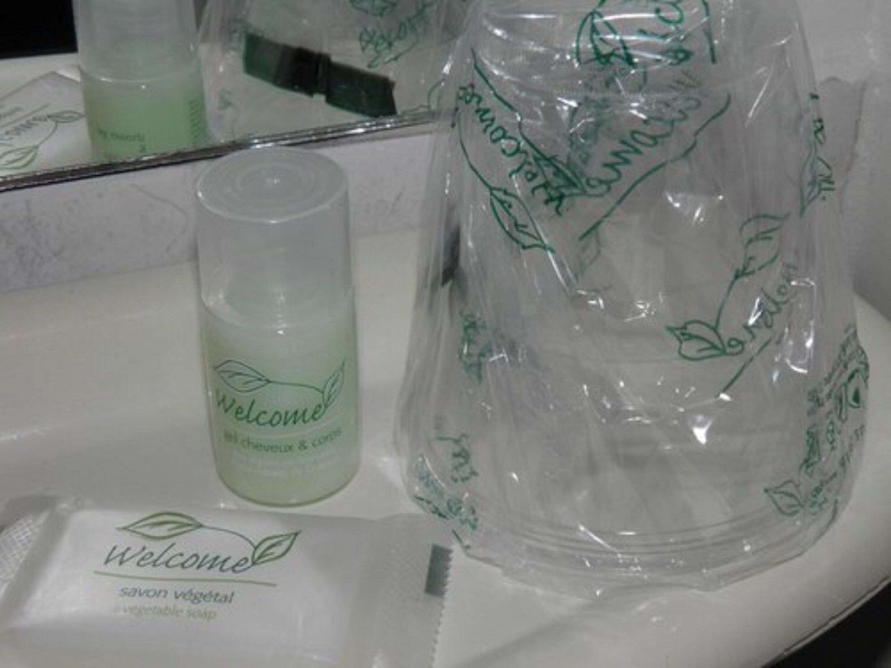 free toiletries, hair dryer, towels