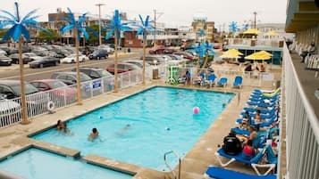 2 outdoor pools, open 10:00 AM to 9:00 PM, sun loungers