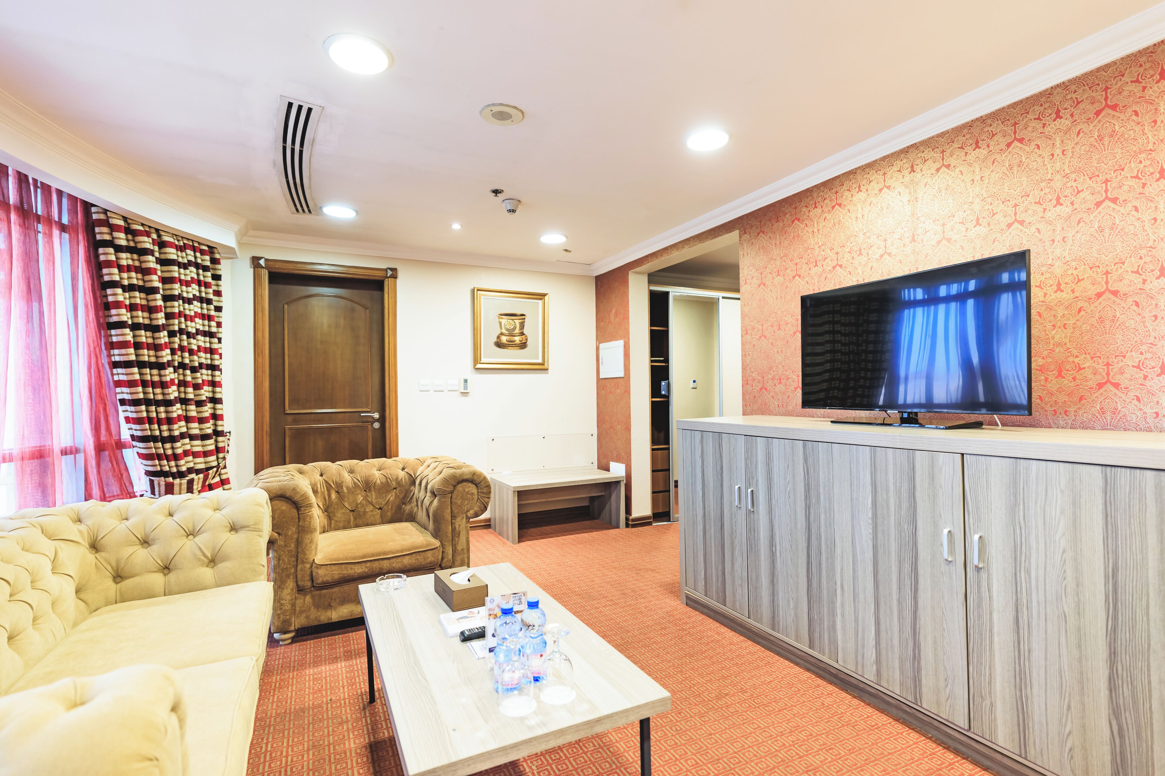 diplomatic suite | living area | 42-inch led tv with satellite channels, tv