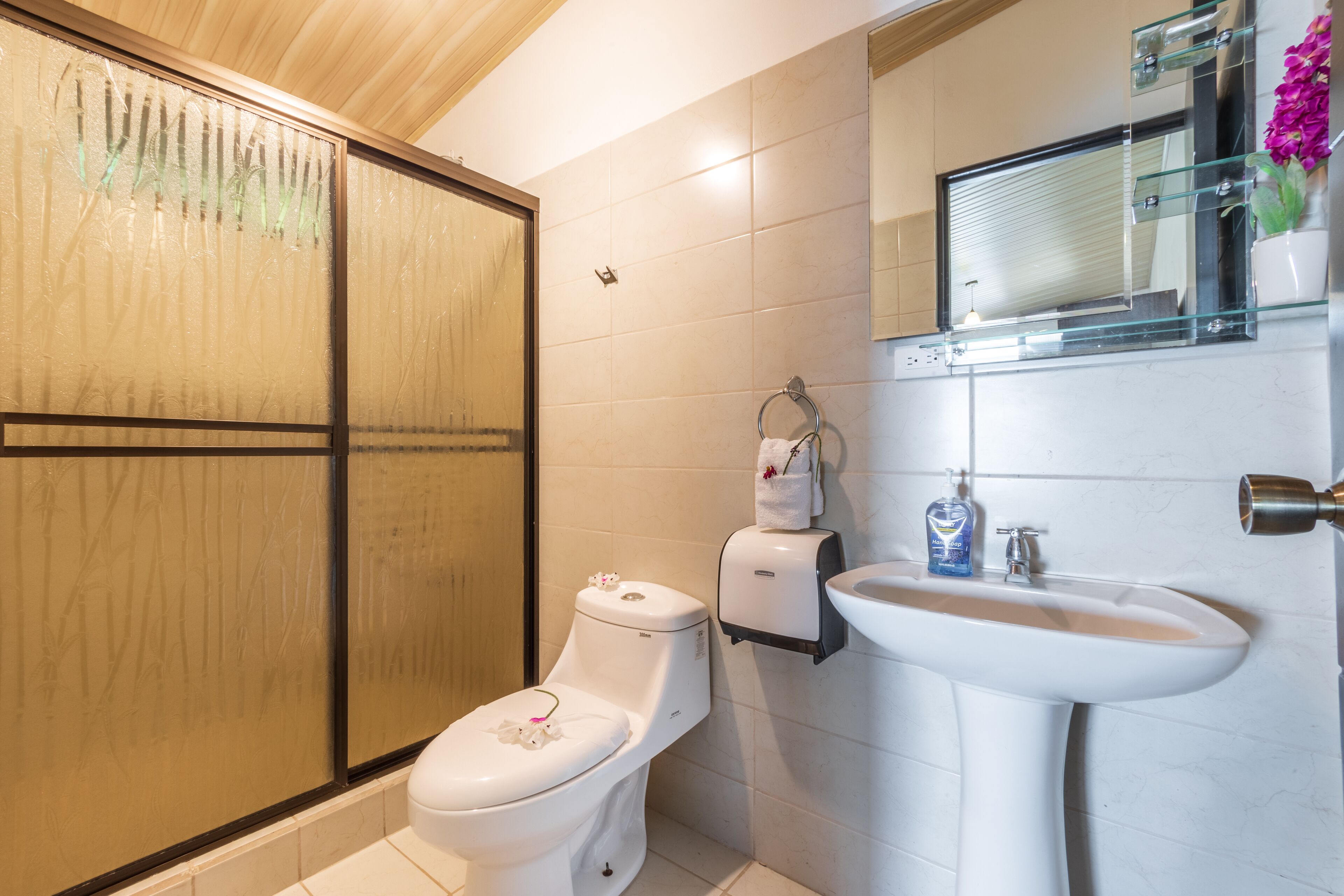 premium room, ocean view | bathroom | shower, rainfall showerhead, towels