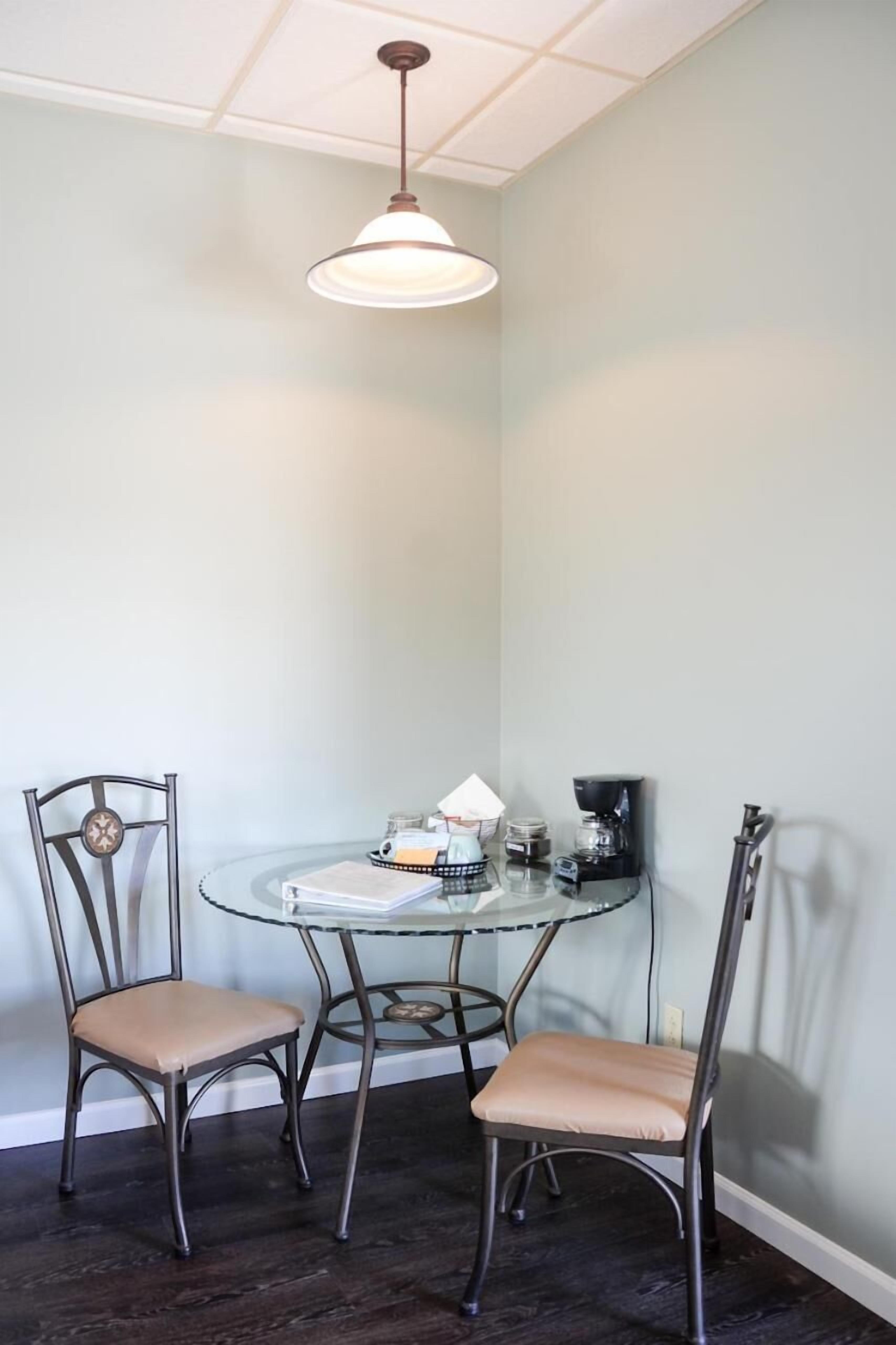 Fridge, microwave, coffee/tea maker
