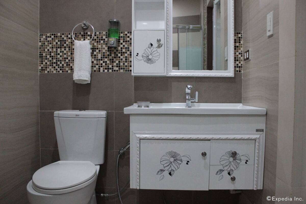 shower, free toiletries, hair dryer, bidet