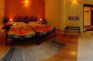 Desk, rollaway beds, wheelchair access