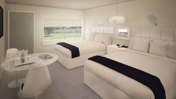 Room, 2 Double Beds, Non Smoking, Refrigerator & Microwave