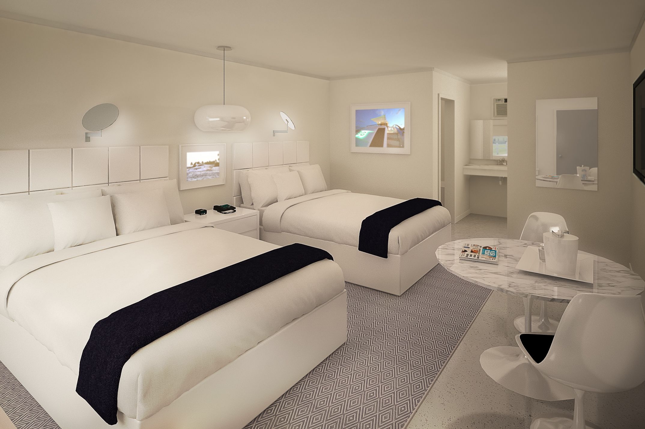 Tabla de planchar con plancha, wifi gratis, ropa de cama