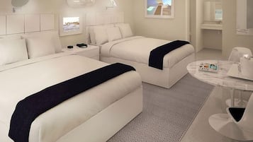 Room, 2 Double Beds, Non Smoking, Refrigerator & Microwave | Iron/ironing board, free WiFi, bed sheets