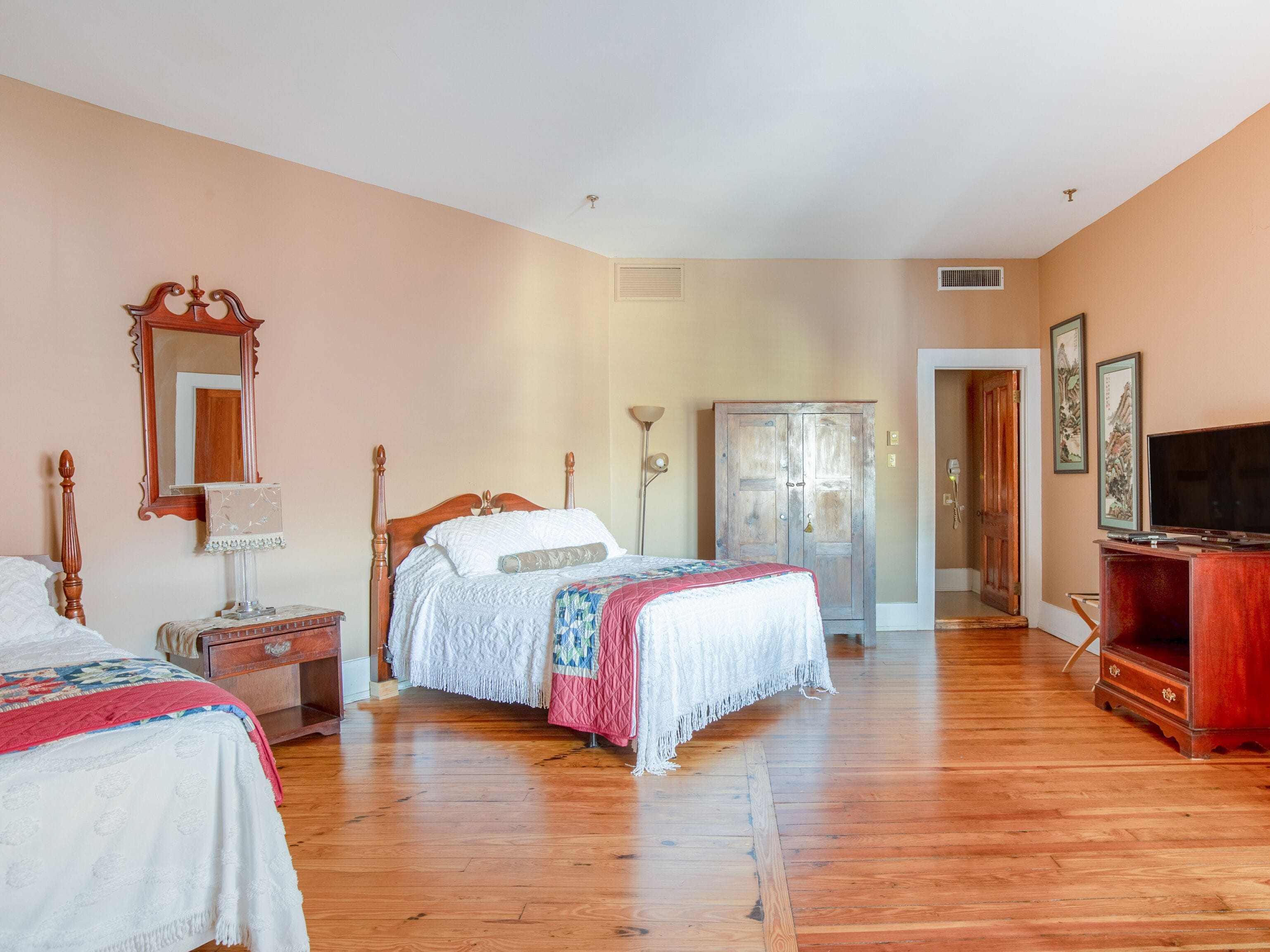 room, 2 queen beds | egyptian cotton sheets, premium bedding, desk, iron/ironing board