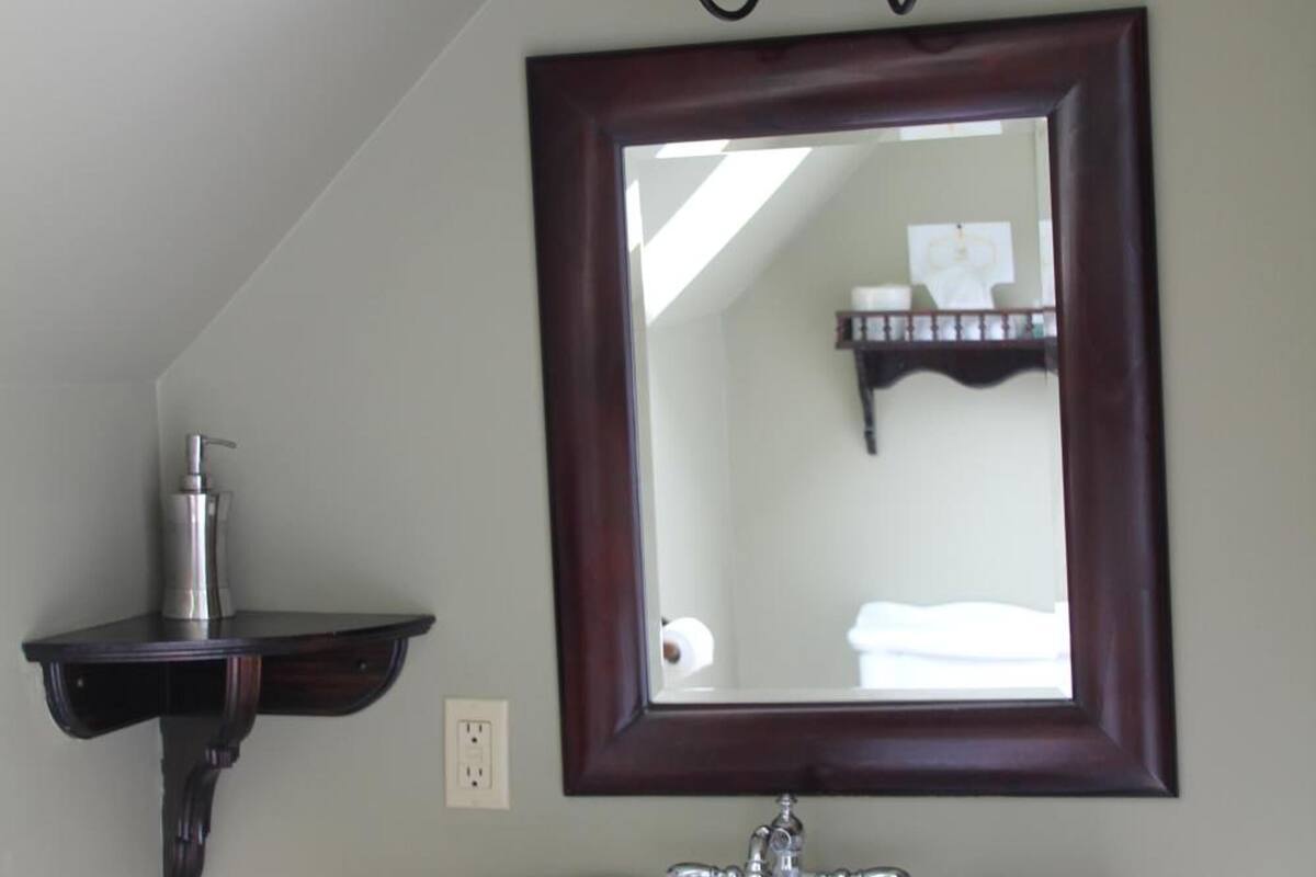 combined shower/bathtub, jetted bath, free toiletries, hair dryer