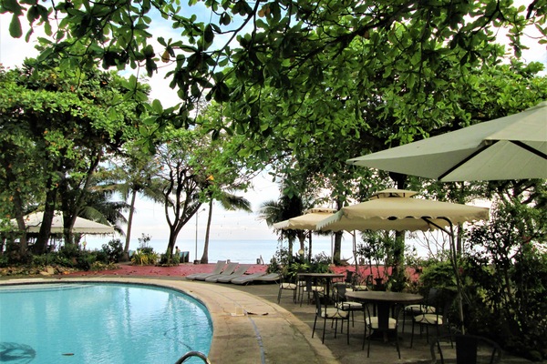 Outdoor pool, open 8:00 AM to 6:00 PM, pool umbrellas, sun loungers