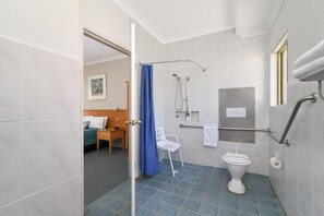Douche, articles de toilette (gratuits), séchoir à cheveux