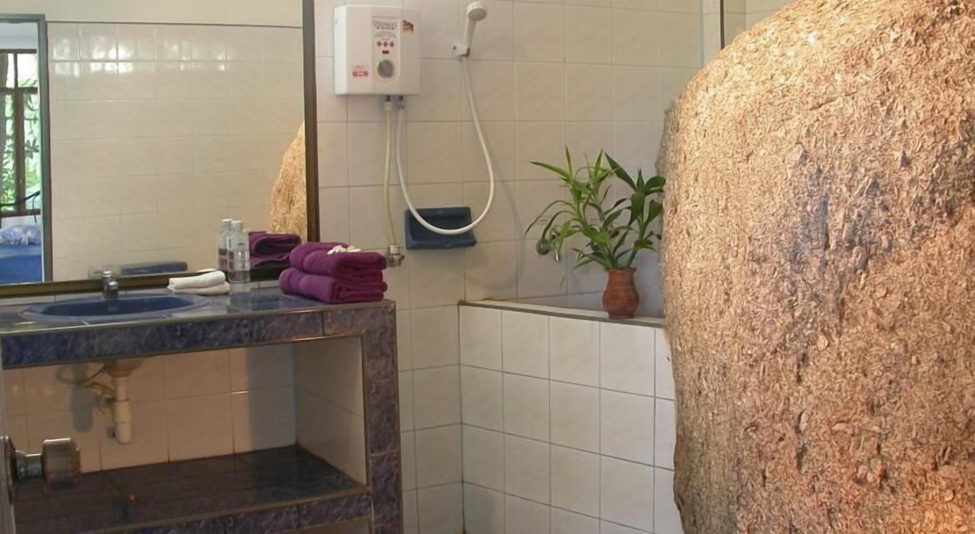 free toiletries, hair dryer, towels