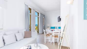 Residence with Sea View | Living area | 22-inch LCD TV with satellite channels, TV