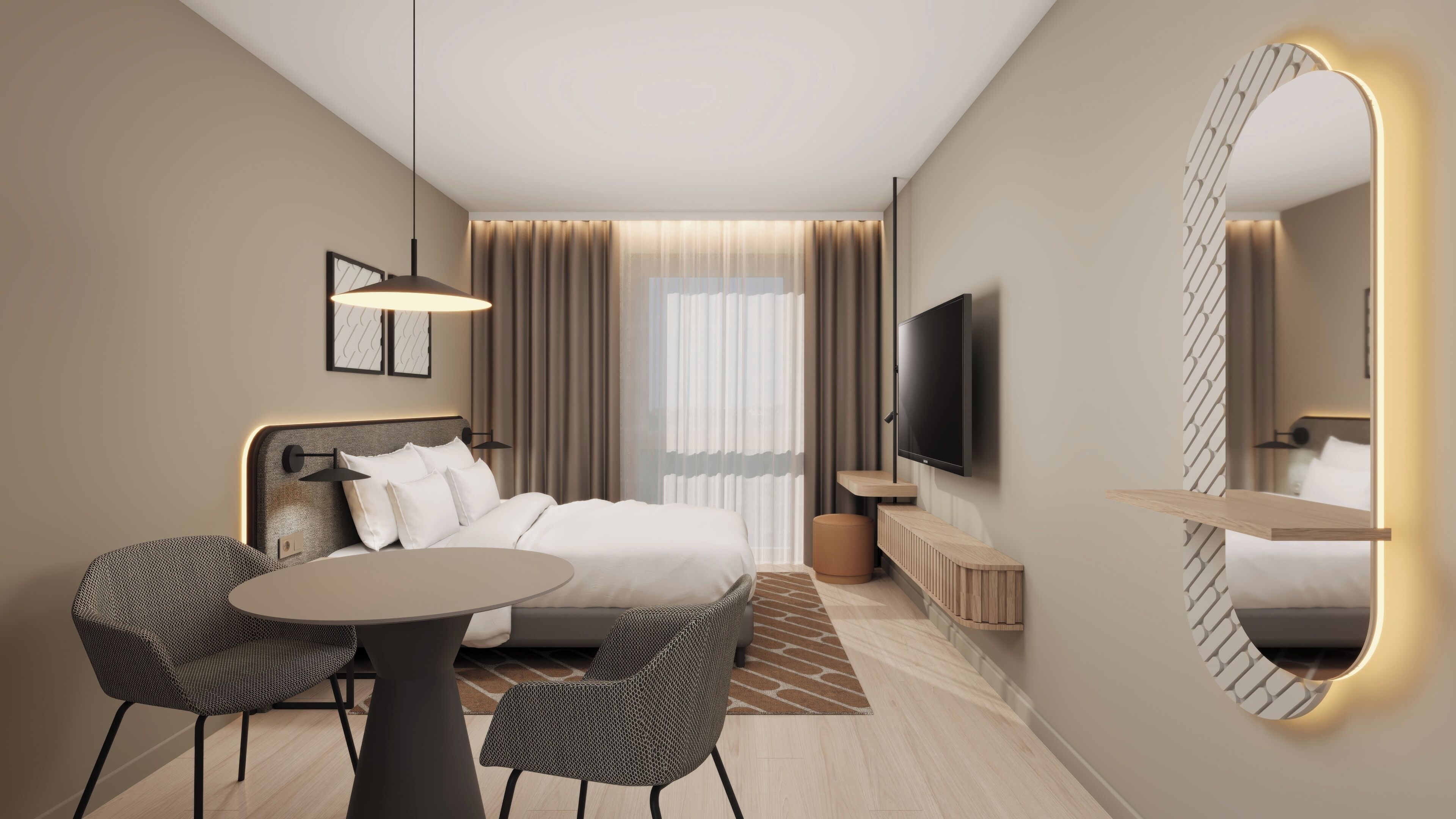 Classic Queen or Twin room with kitchenette | Minibar, in-room safe, desk, blackout drapes