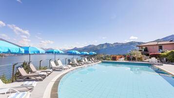 AuĂenpool (je nach Saison geöffnet), Sonnenschirme, LiegestĂŒhle