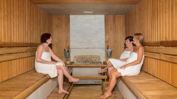 Sauna, poreallas, höyrysauna, turkkilainen sauna, vartalohoitoja