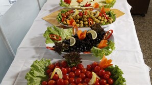A buffet table with various vegetable platters. - Grand Hisar Hotel (Istanbul)