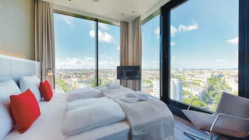 总统套房 (Berlin- Rooftop View) | 2 多间卧室、羽绒被、客房内保险箱、办公桌