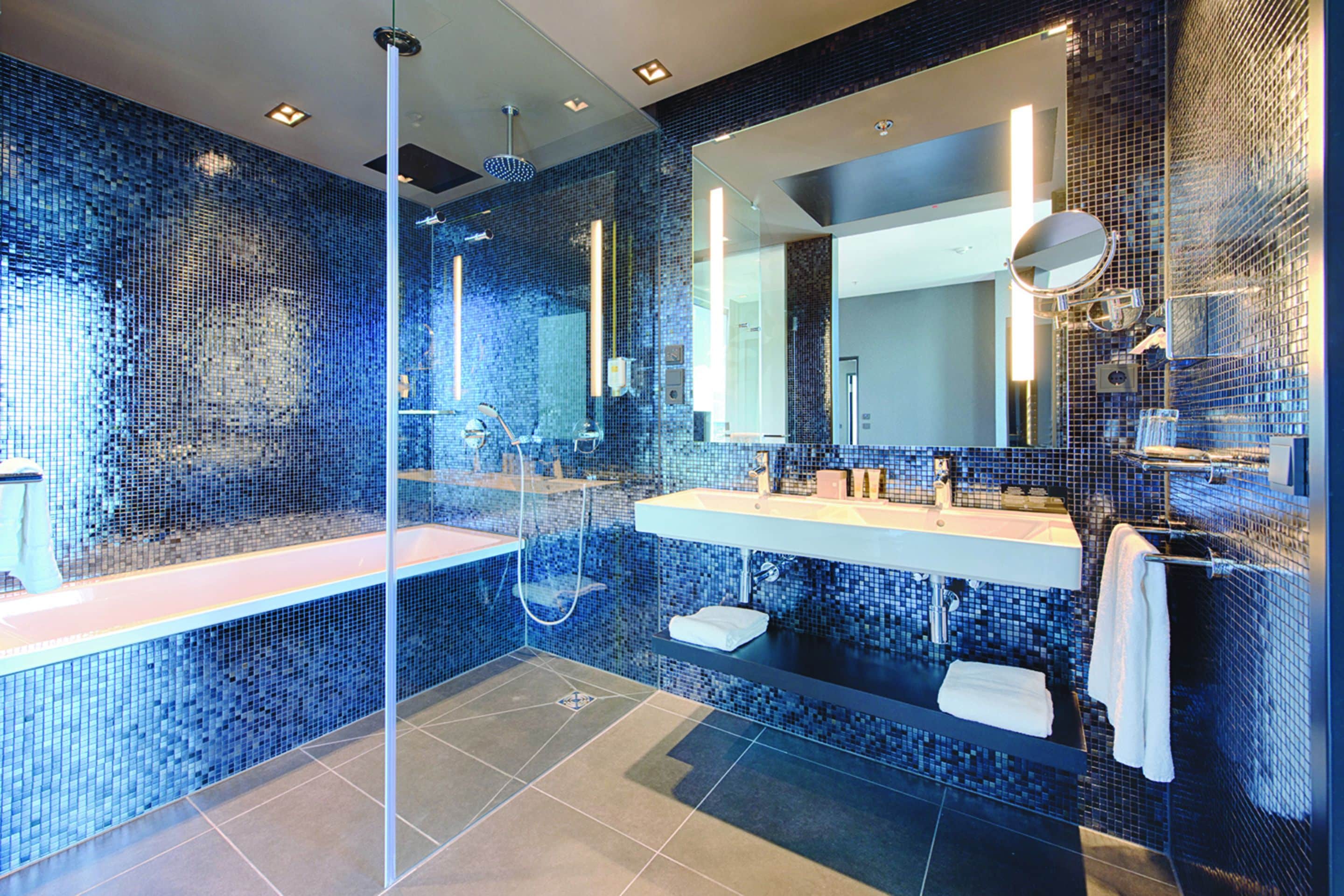 shower, eco-friendly toiletries, hair dryer, towels