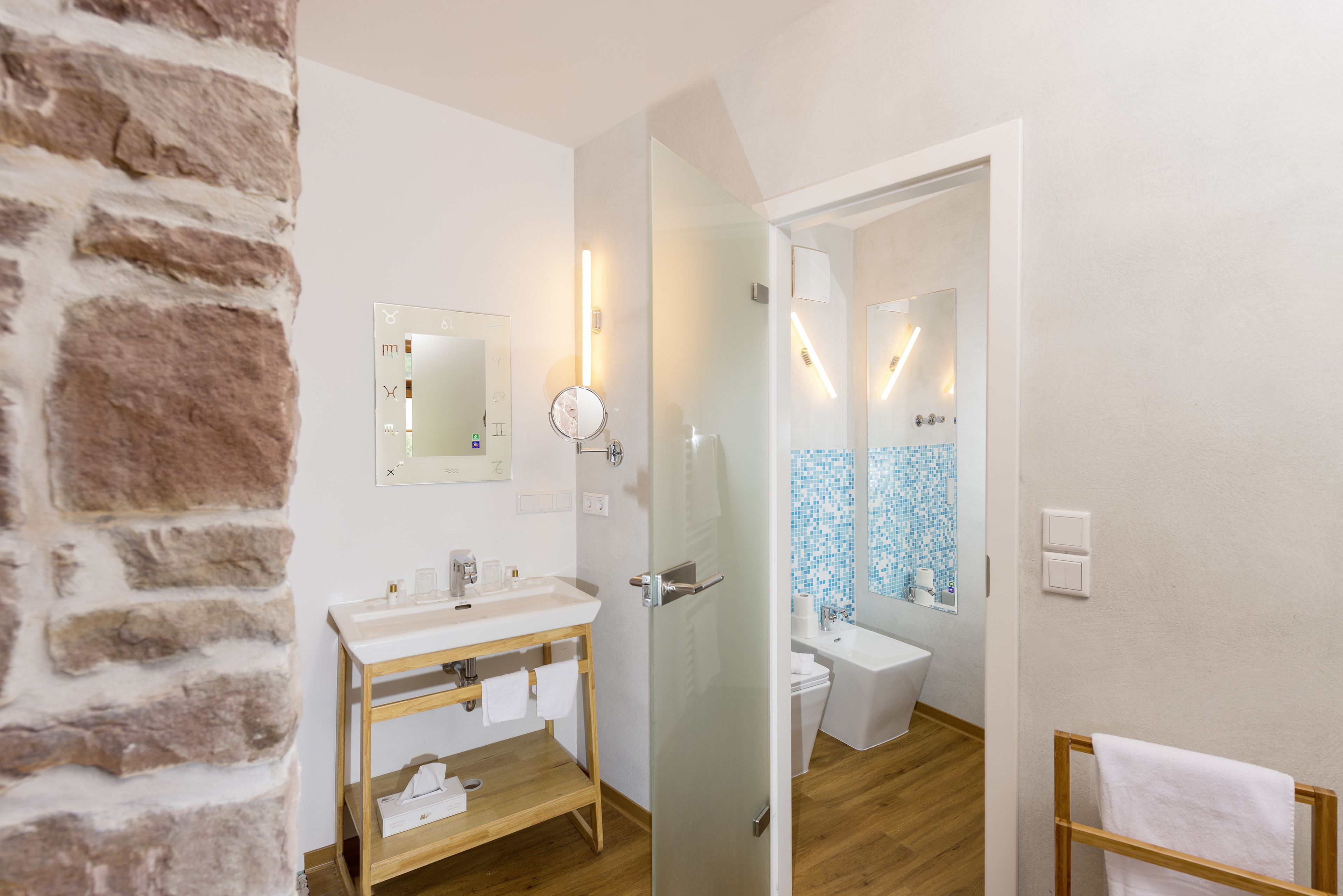 comfort double room, 1 king bed, mountain view | bathroom | free toiletries, hair dryer, towels