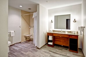 Monolocale, 1 letto king, accessibile ai disabili (Roll-in Shower) | Doccia