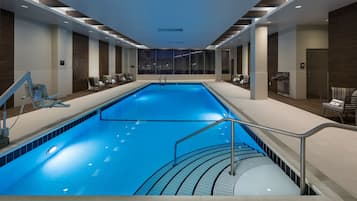 Indoor pool, open 6:30 AM to 11:00 PM, sun loungers
