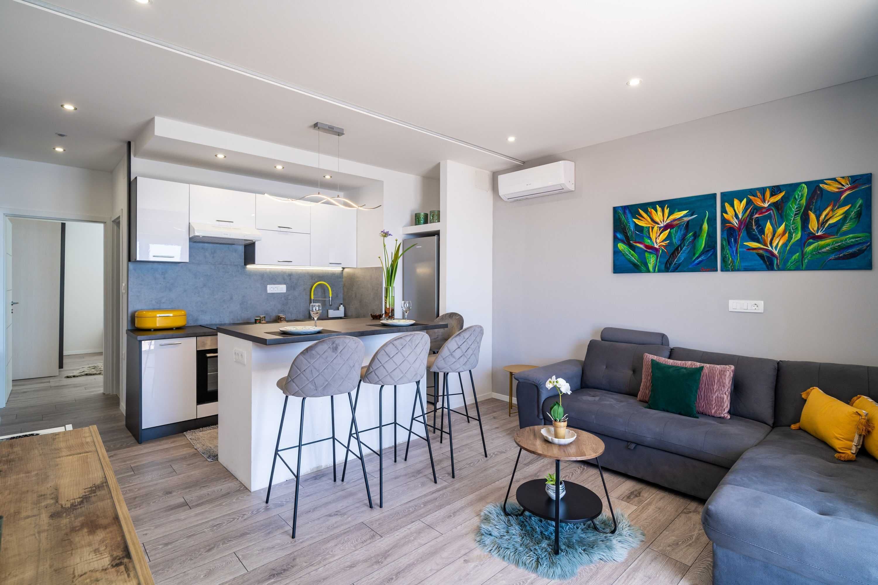 Superior Apartment, 1 Bedroom, Balcony, Sea View | Living area | 40-inch flat-screen TV with cable channels, TV