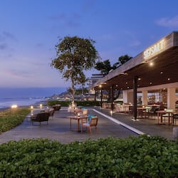 Breakfast, lunch, dinner served; international cuisine, beach views