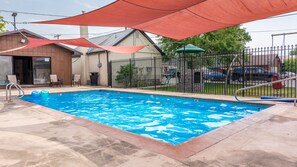 Outdoor pool, pool umbrellas