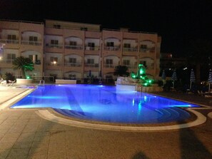 Outdoor pool, a waterfall pool, open 8 AM to 8 PM, pool umbrellas - Rhodian Rose Hotel (Rhodes)