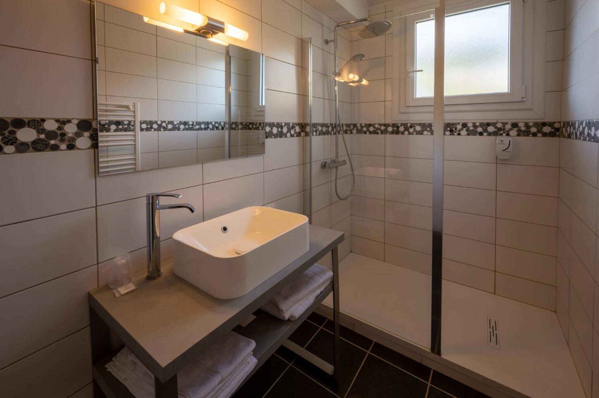 free toiletries, hair dryer, towels