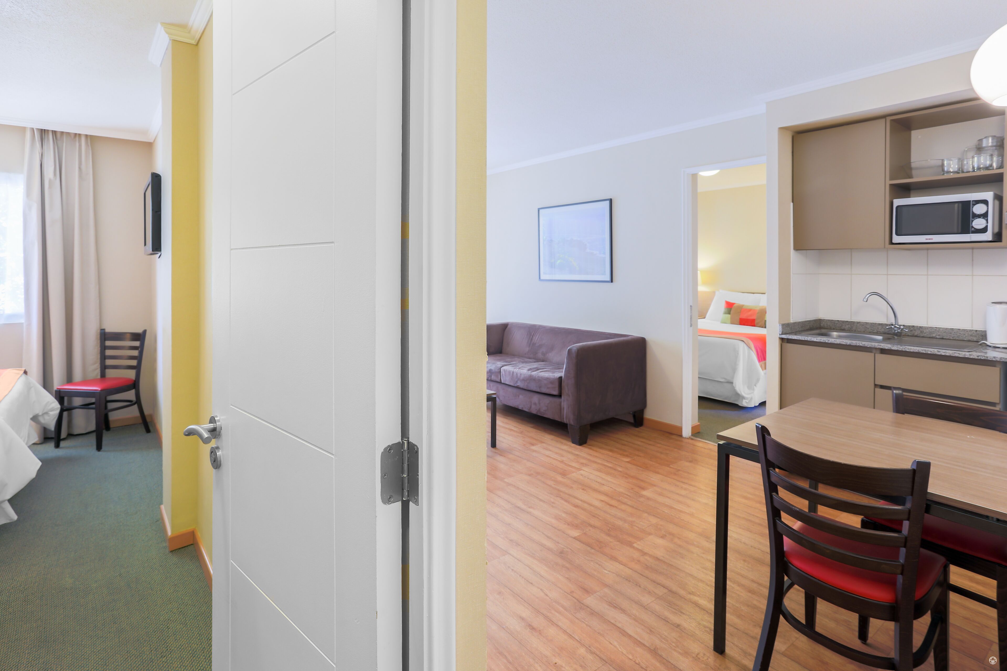 family suite, 2 bedrooms, 2 bathrooms | living area | 42-inch flat-screen tv with cable channels, tv