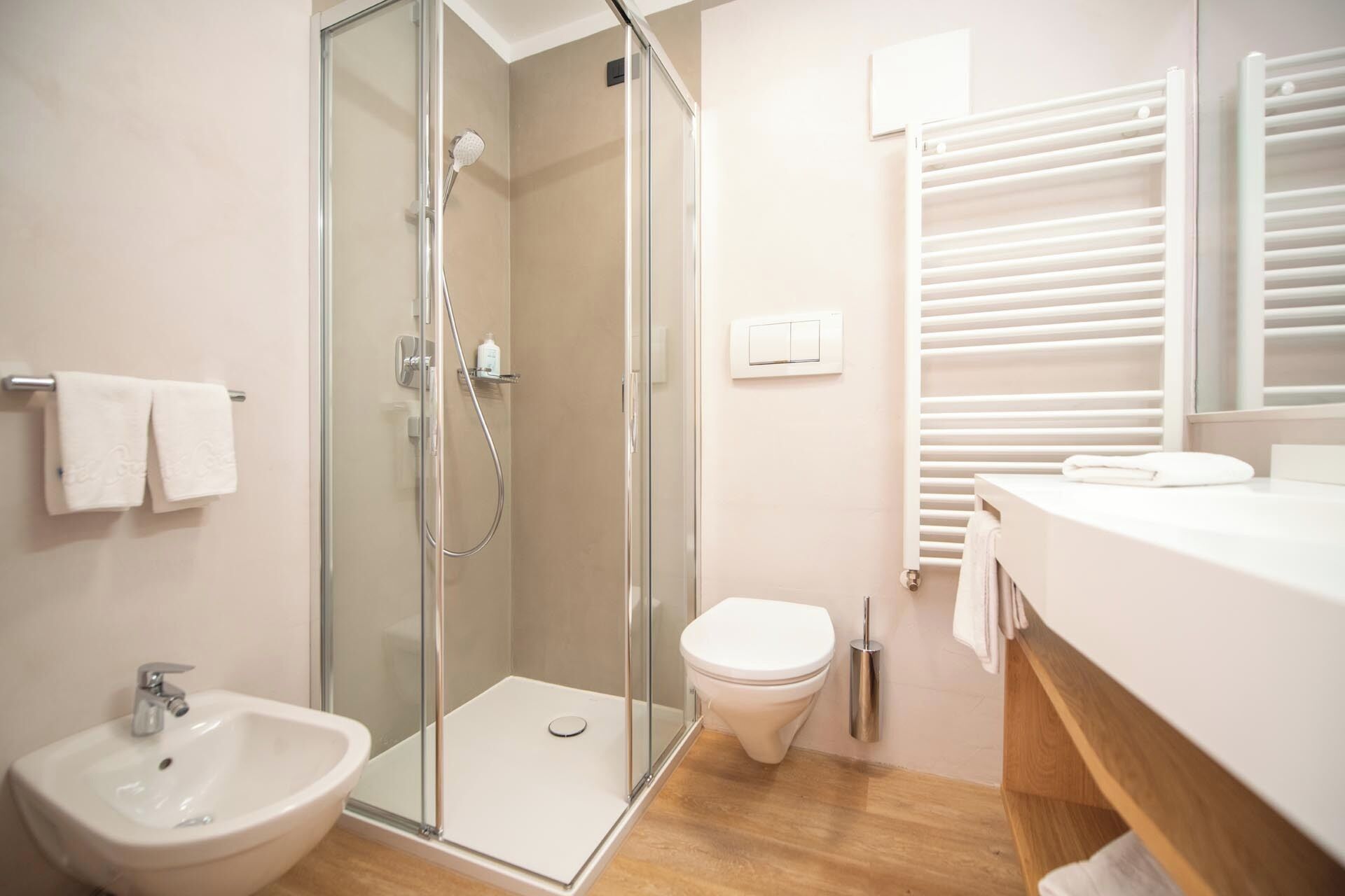 standard double room, mountain view | bathroom | hair dryer, bathrobes, bidet, towels