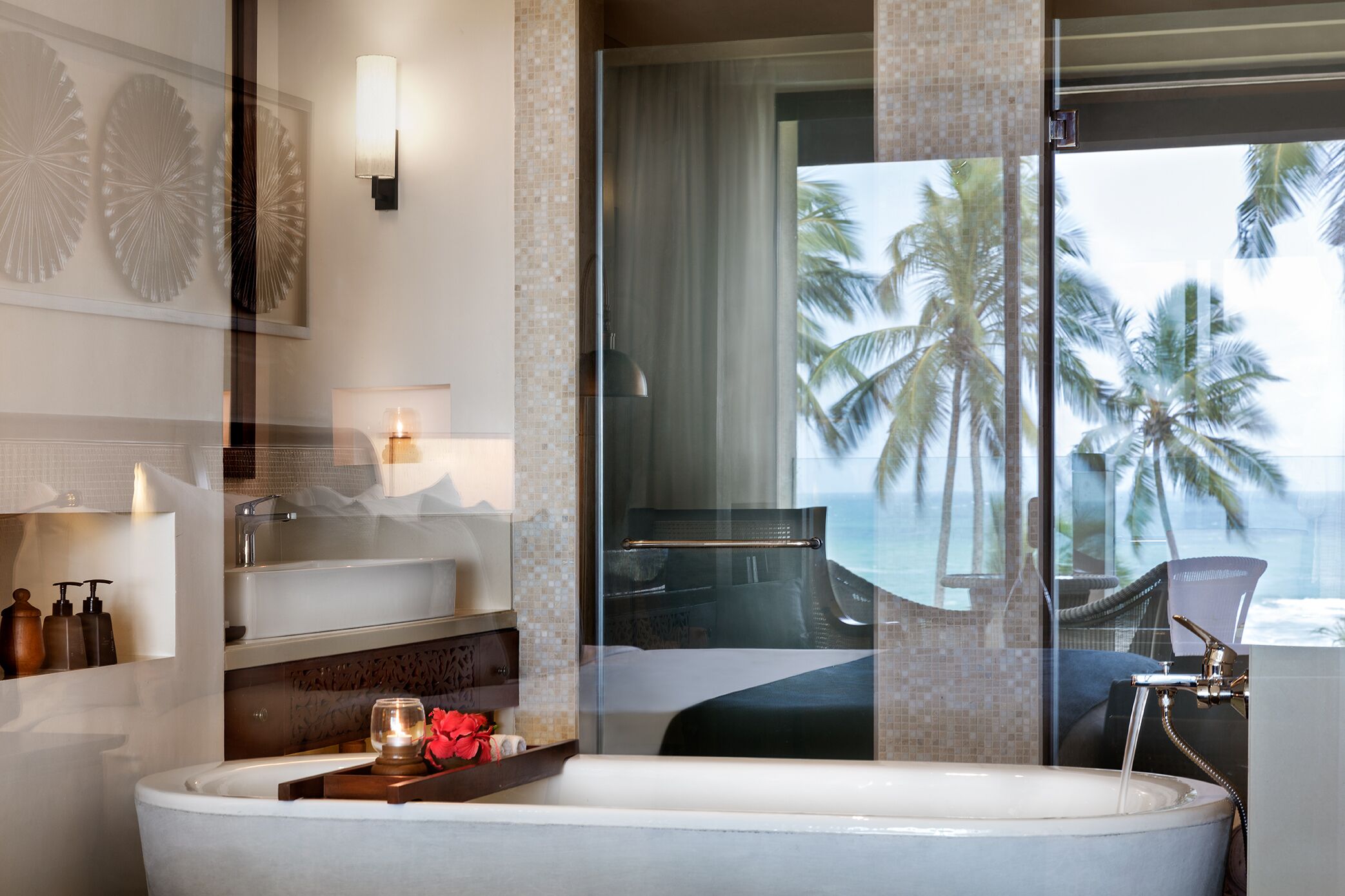 premier ocean view room | bathroom | separate bathtub and shower, rainfall showerhead, free toiletries