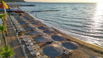 Private beach, free beach cabanas, sun loungers, beach umbrellas