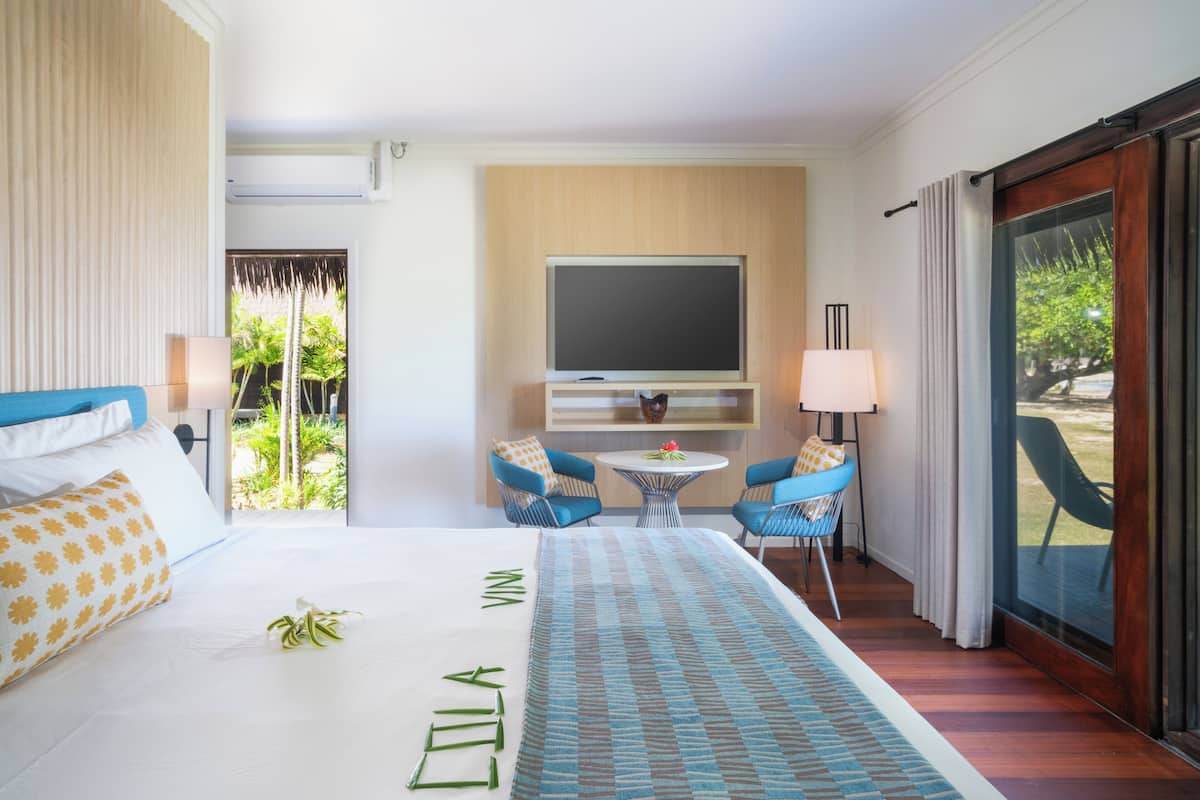 Deluxe Ocean View Bure | 1 bedroom, premium bedding, in-room safe, desk