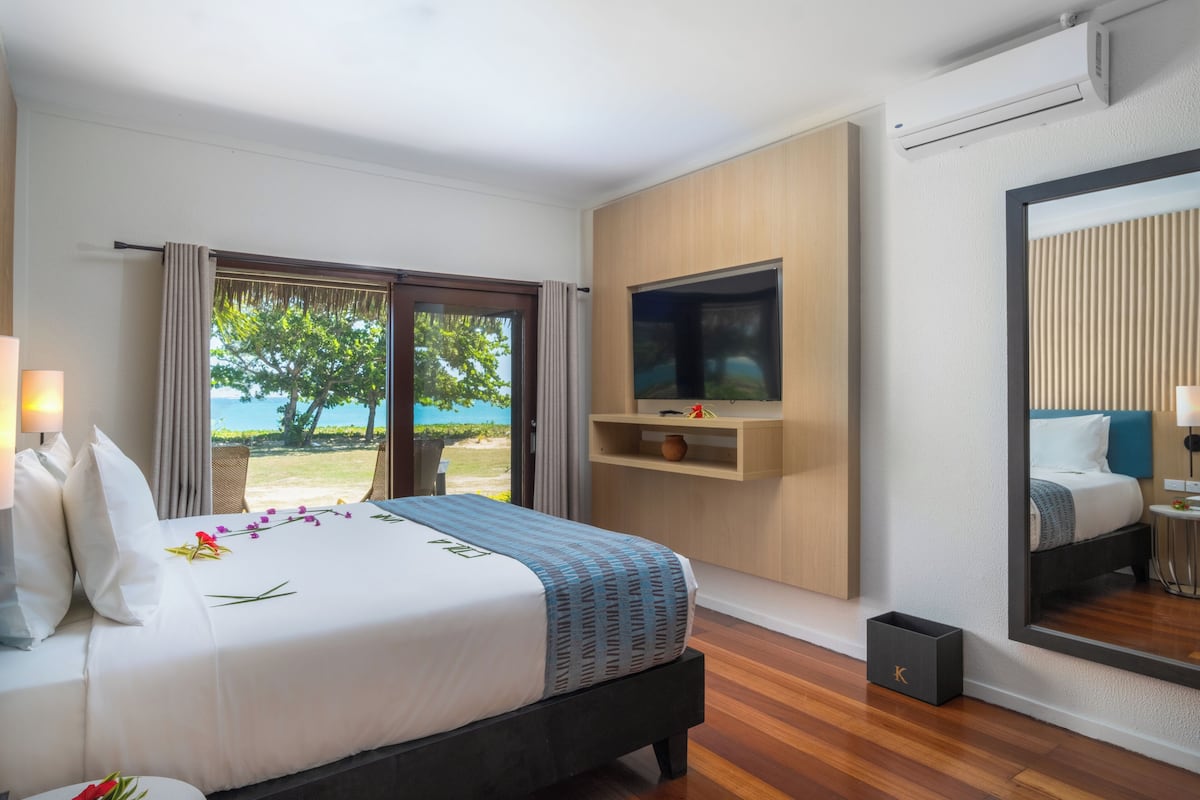 Beachfront Bure | 1 bedroom, premium bedding, in-room safe, desk