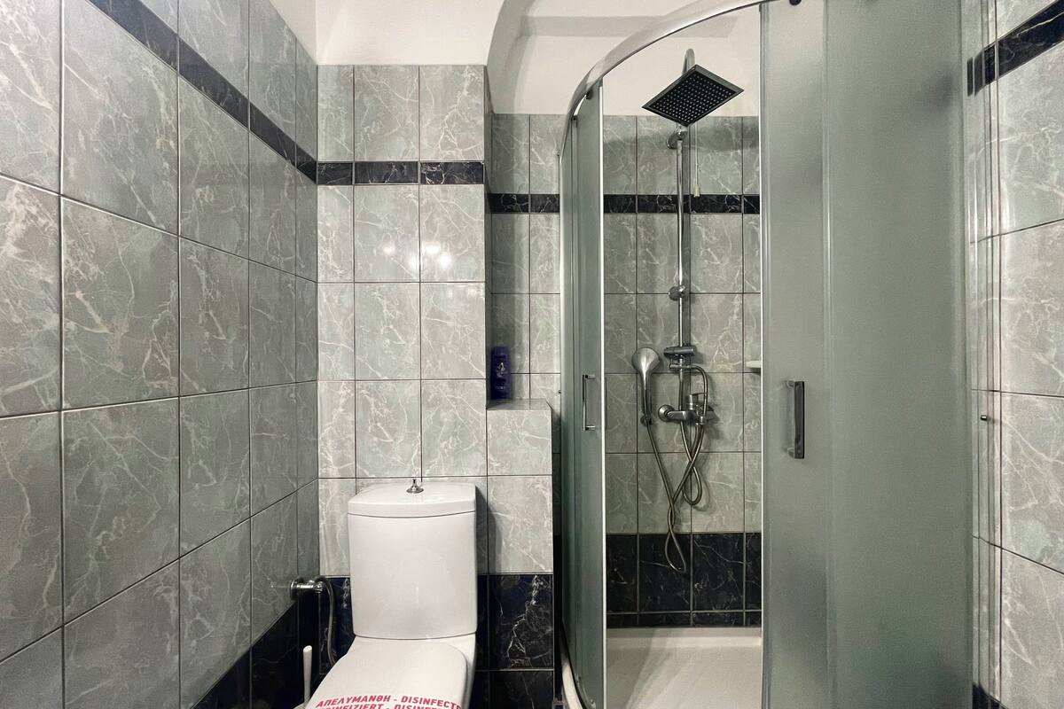 shower, free toiletries, hair dryer, slippers