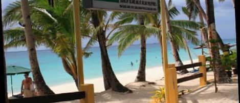 On the beach, white sand, scuba diving, waterskiing