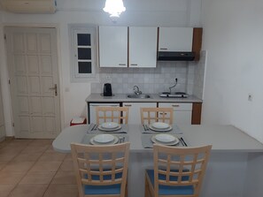 Apartment, 1 Bedroom | Private kitchen | Fridge, stovetop, electric kettle, cookware/dishes/utensils - Remi Studios & Apartments (Hersonissos)