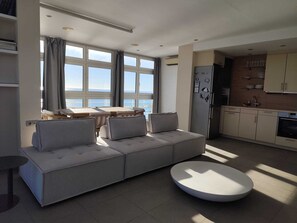 Deluxe Apartment, 1 Bedroom, Sea View | Living area - Apartamentos La Roca Rentals (Torremolinos)