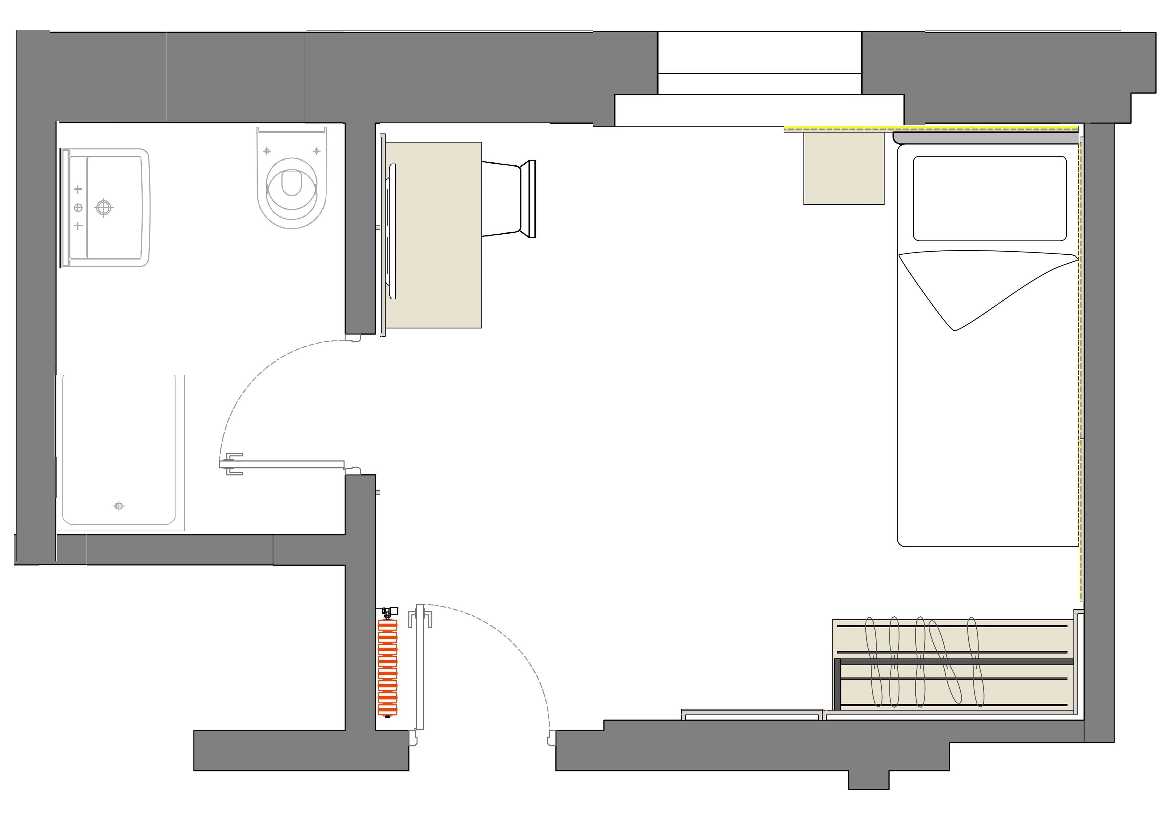 budget single room | floor plan