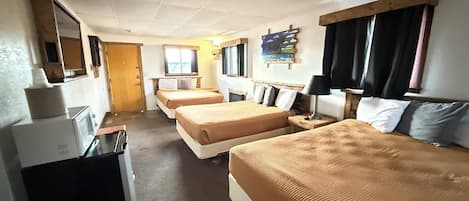 Room (3 Queen Bed) | Desk, iron/ironing board, free WiFi, bed sheets